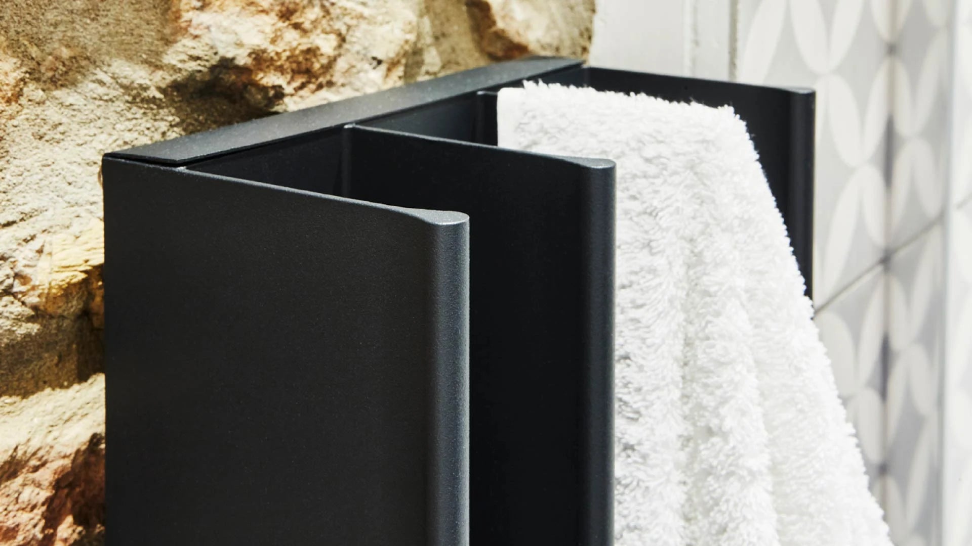 Gordon heated towel rail in black